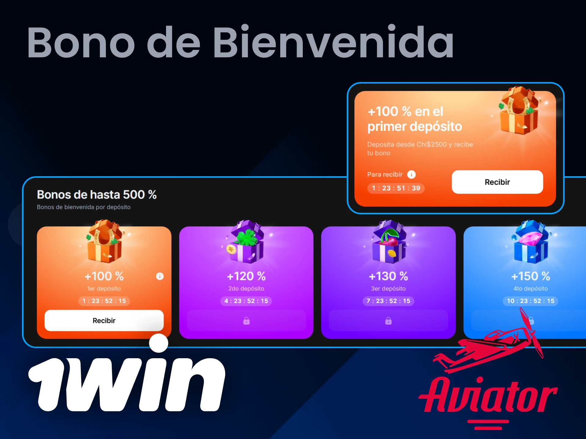 Usa los bonos de 1Win en Aviator para ganar aún más.