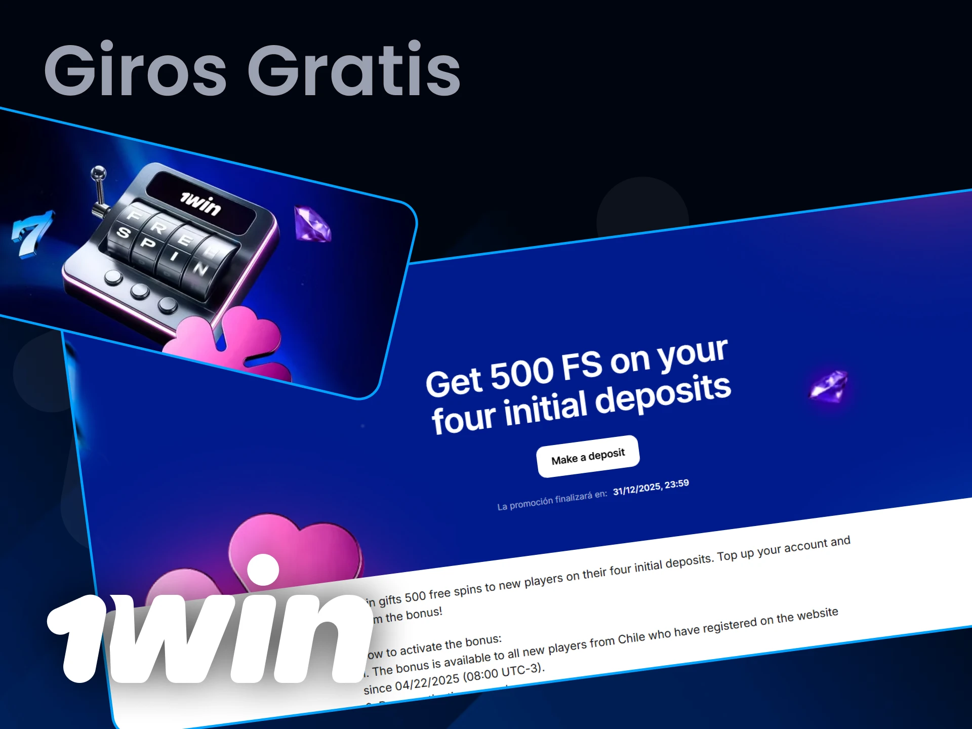 1Win ofrece generosos giros gratis.