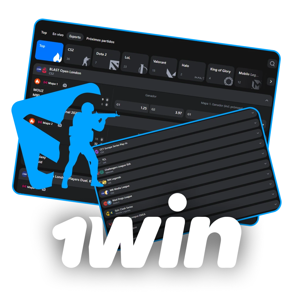 Apuesta en tus eSports favoritos en 1Win.