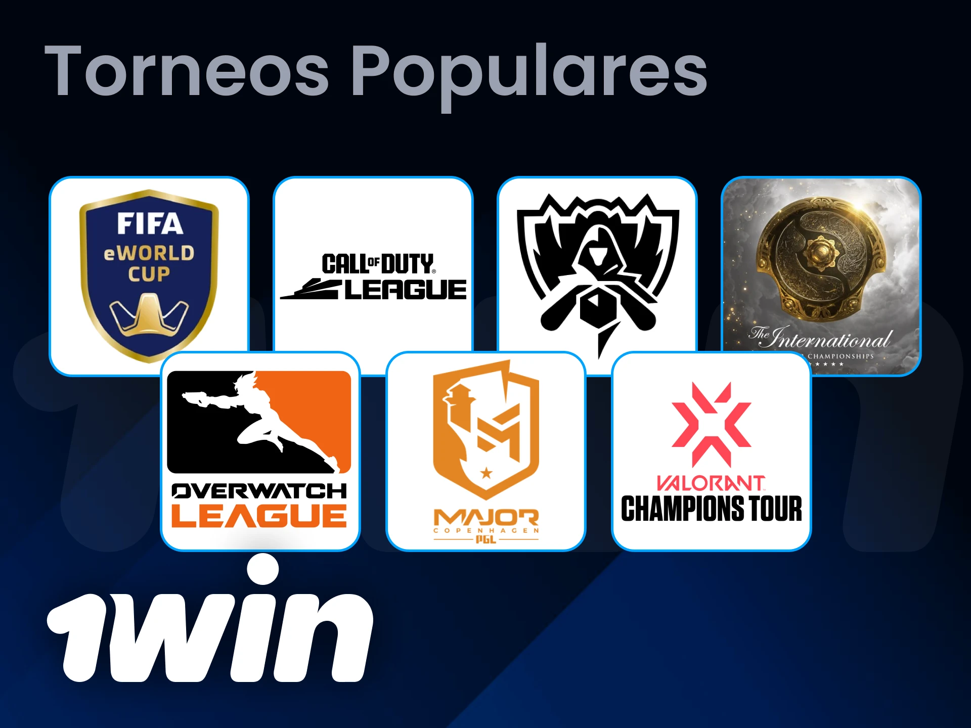 La sección de eSports de 1Win alberga varios torneos populares.