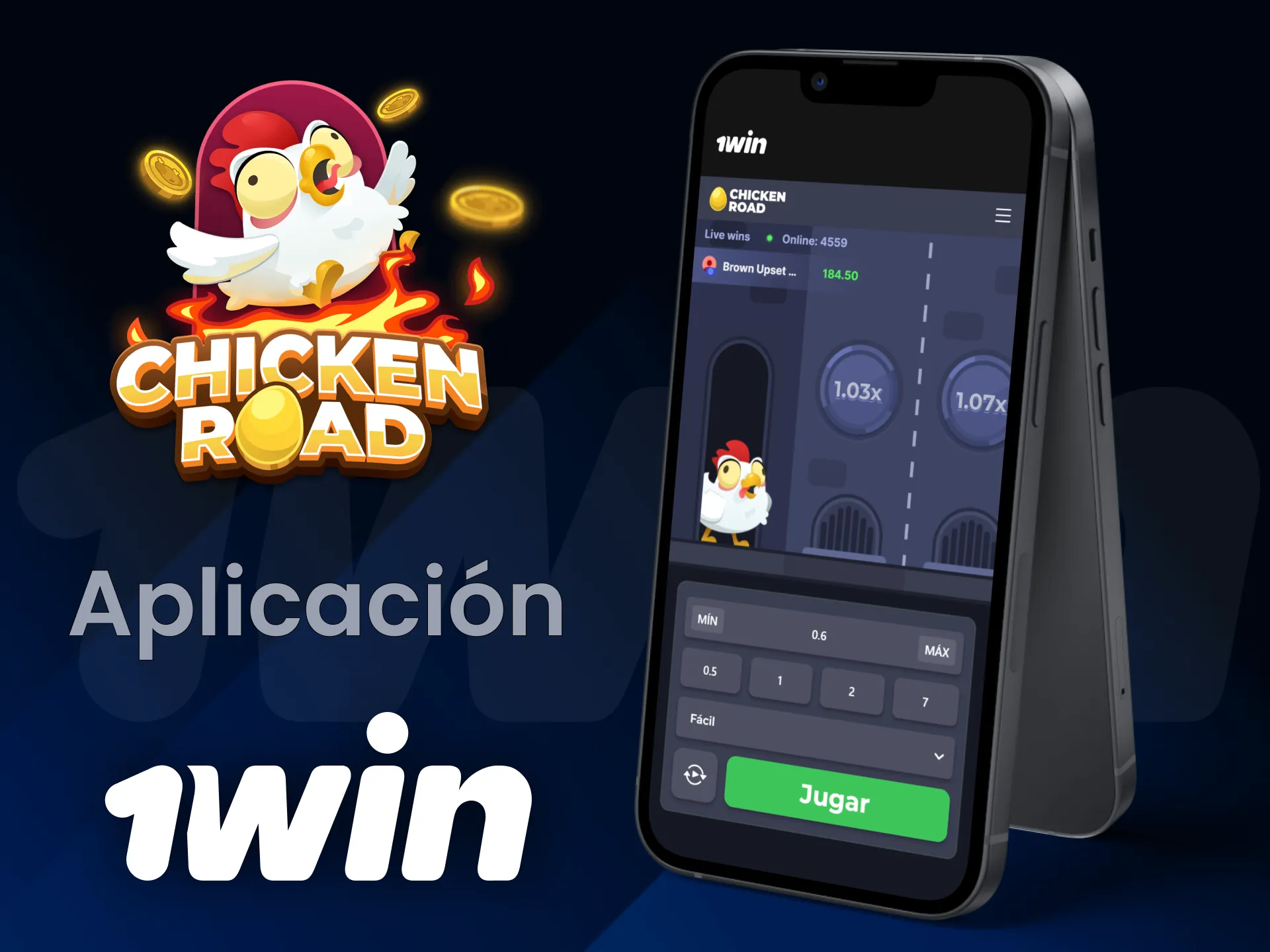 Disfruta Chicken Cross desde la app móvil oficial de 1win Chile.