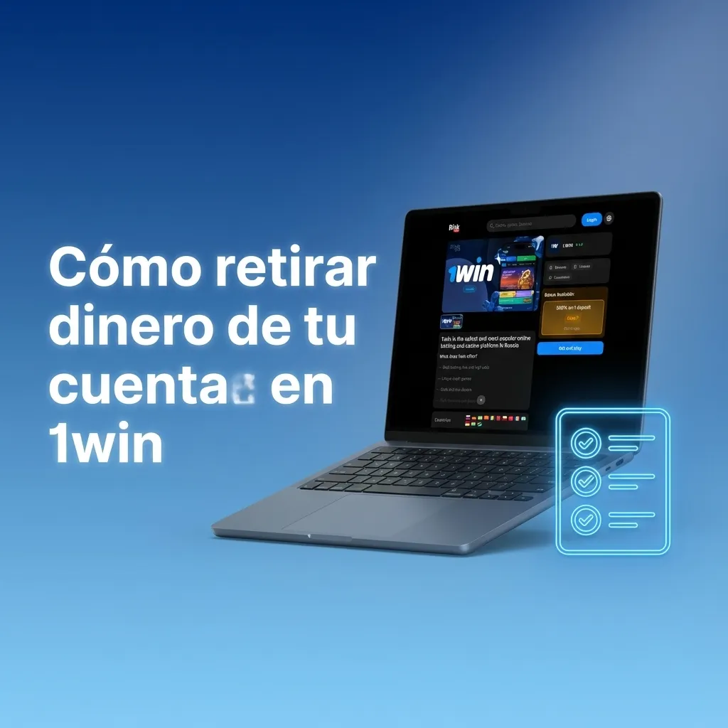 Ilustración de la interfaz de 1win Chile mostrando pasos numerados para retirar dinero desde la cuenta en línea