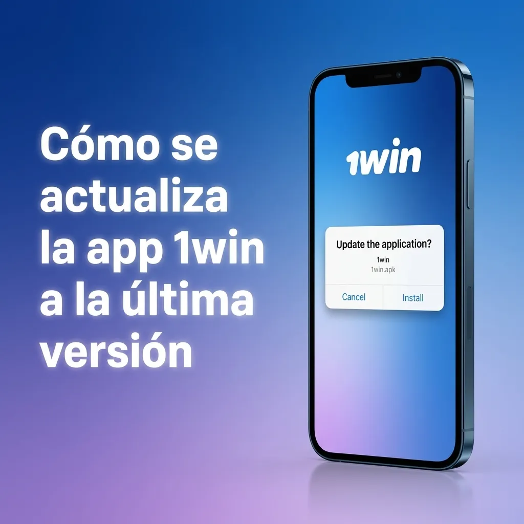 Ilustración de la app PWA de 1win actualizándose automáticamente desde el navegador sin descargas ni reinstalaciones