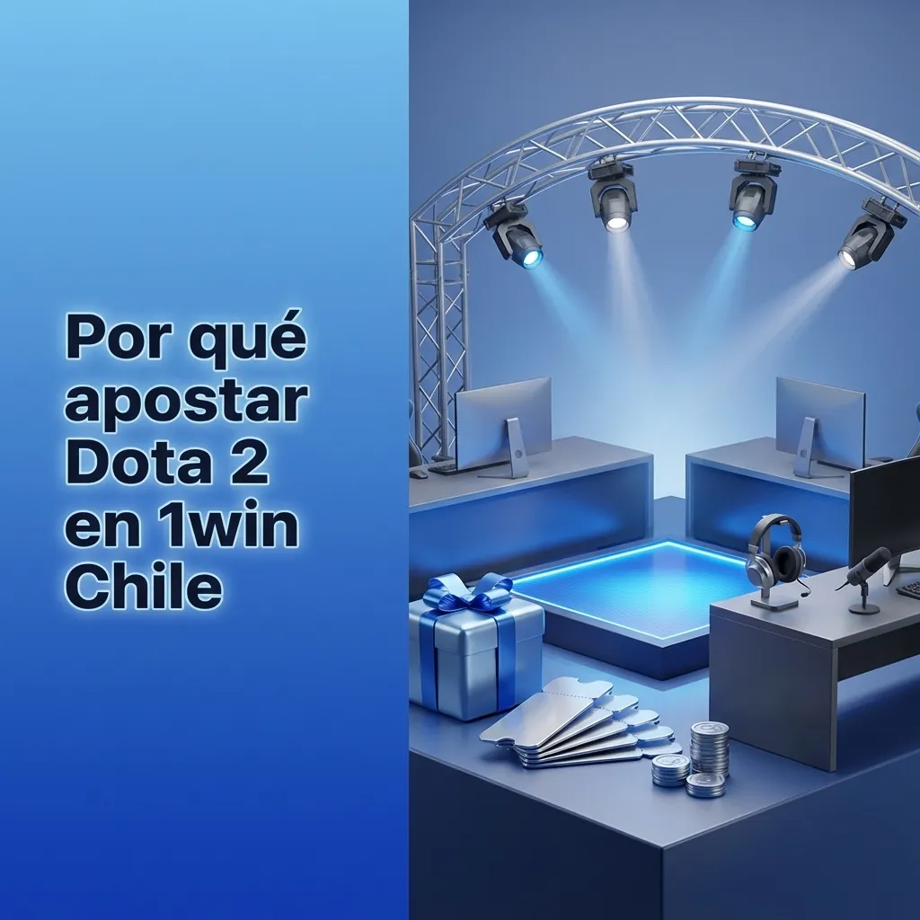 Banner de apuestas Dota 2 en 1win Chile, mostrando héroes del juego, cuotas destacadas y bonos para jugadores chilenos
